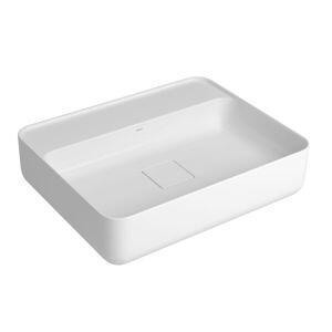 Cuba para Banheiro de Apoio Retangular com Mesa Slim 50cm Branco Gelo Deca