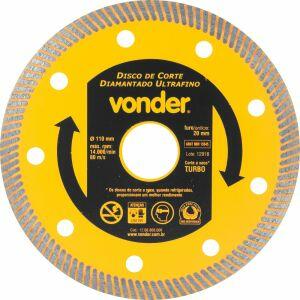 Disco Diamantado Turbo Porcelanato 110mm Vonder Disco Diamantado Turbo Porcelanato 110mm Vonder