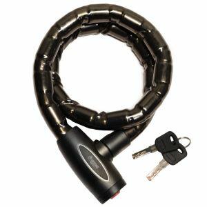 Cadeado de Aço Trava Bicicleta 100cm 22mm com chave Preto Joinport