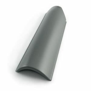 Meia Telha Ceramica Vitrificada Cinza Perkus