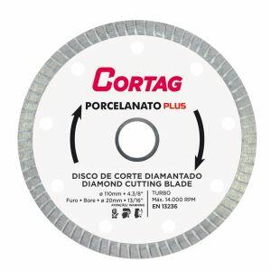 Disco de Corte Diamantado Turbo Porcelanato 110mm Cortag