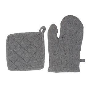 Kit Pega Panela e Luva 2 Peças Jeans Casa&Ideia