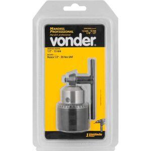 Mandril Profissional 13mm 1/2" Rosca Preto Vonder
