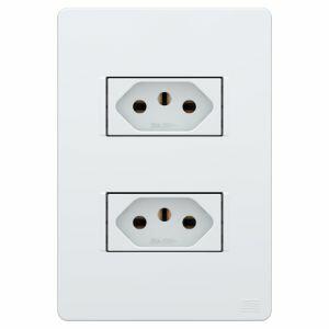Conjunto 2 Seções Tomada 2P+T 10A Esatta 250V Branco Weg