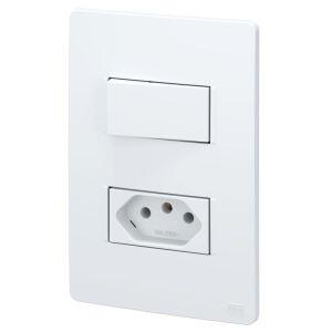 Conjunto 2 Seção 1S Tomada 2P+T 10A Esatta Branco 250V Weg
