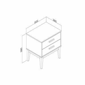 Mesa de Cabeceira LE 6007 50x59x38cm Preto Movelbento