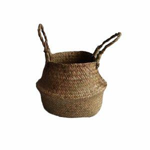 Cachepô Seagrass Com Alça 23x23x20cm Natural Fascino
