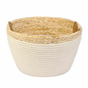 Cesta Decorativa com Alça 33X28X28cm Diagonal