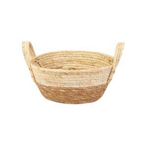 Cesta Decorativa com Alça 27X27X13cm Bege Diagonal
