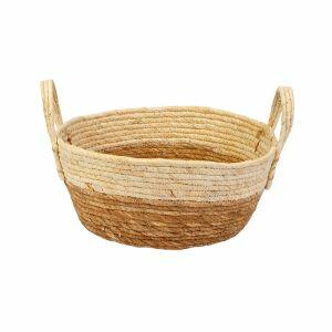 Cesta Decorativa com Alça 30X30X14cm Bege Diagonal