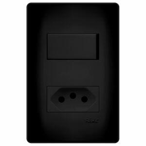 Conjunto 2 Seções 1S-1 Tomada 2P+T Habitat Vertical 20A Fame