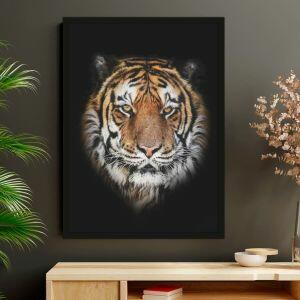 Quadro Tigre 50x70cm Preto Diagonal Quadro Tigre 50x70cm Preto Diagonal