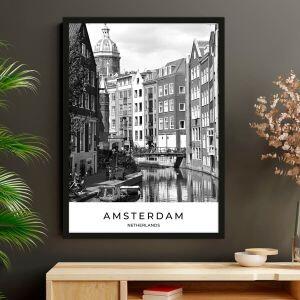 Quadro Amsterdam 30x40cm Preto Diagonal