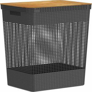 Cesto para Roupa 49L 455 CG PTF Preta Ou
