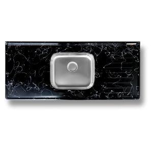 Pia Marmorite com Cuba Inox 1,20m Gratinado Hidrofama