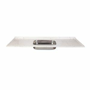 Pia Marmorite com Cuba Inox 1,20m Granitado Branco Hidrofama