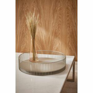 Centro de Mesa Metal 10x40cm Cinza Mart Collection