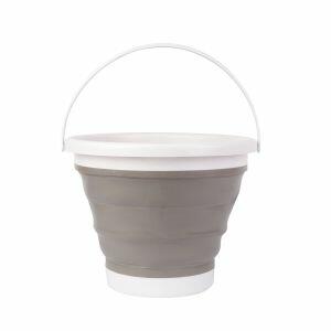 Balde Retrátil de Silicone 10L 32X34,8X24,3cm Cinza Casa&Ideia