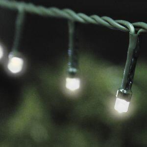 Cordão com 96 luzes brancas de Led 8 Funções Fio Verde Taschibra