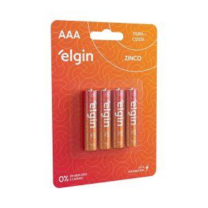 Pilha 4 Peças de Zinco AAA Laranja Elgin