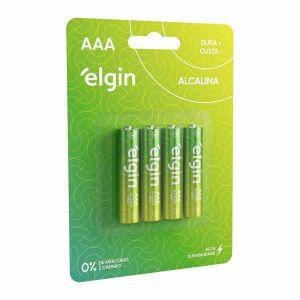 Pilha Alcalina AAA 4 Peças Verde Elgin