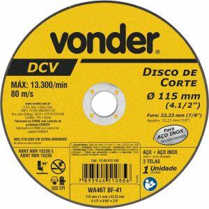 Disco de Corte 115X1,0X22,23 DCV Vonder