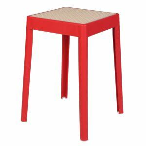 Banqueta Color Palha Natural Vermelho Diagonal