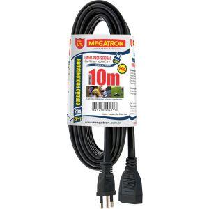 Extensão 3X2,50mmX10,00m PP 20A Plano Preto Megatron