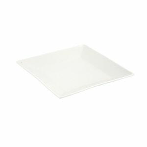 Prato de Porcelana para Lanche Square 19cm Branco Casa&Ideia