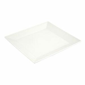 Prato de Porcelana Raso Square 27cm Branco Casa&Ideia