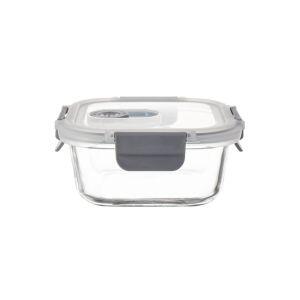 Pote de Vidro Hermético Com Tampa Plástica Quadrado 520ml Casa&ideia