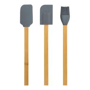 Jogo Utensílios 3 Peças Bambu e Silicone Casa&Ideia