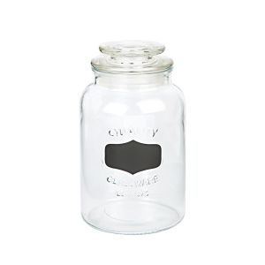 Pote de Vidro Lousa com Tampa 1,5L Transparente Casa&Ideia