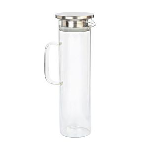 Jarra Boro com Tampa de Aço Inox 1,2L Transparente Casa&Ideia