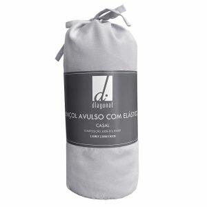 Lençol Avulso Casal 140x190cm Cinza Diagonal