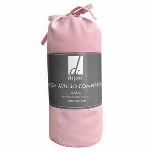 Lençol Avulso Casal Com Elástico 140x190 Rose Diagonal