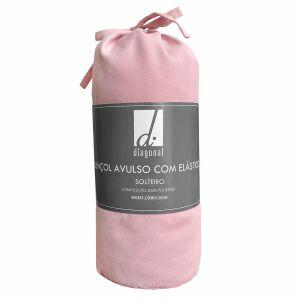 Lençol Avulso Solteiro com Elástico 90x190 Rose Diagonal