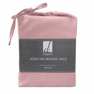 Jogo de Fronha 2 Peças 0,50x0,70m Rose Diagonal