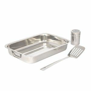 Kit Lasanheira 3 Peças Espelhado Inox Casa&Ideia
