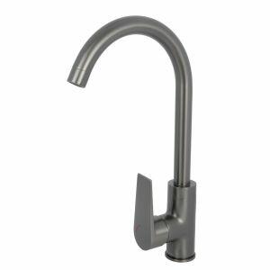 Torneira Misturador Monocomando para Cozinha de Mesa Livo Grafite Escovado Addra