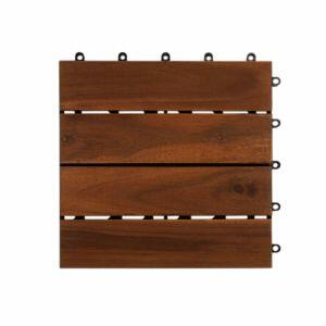 Deck Madeira Acácia Modular Quadrado 30x30x0,2cm  Fascino