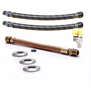 Kit Ligação para Aquecedor a Gás Malha Metálica MF Ang 1/2" 40cm Distak