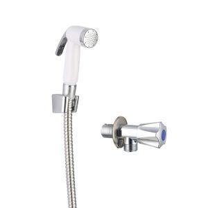 Kit Ducha Higiênica Branco e cromado Hidrofama