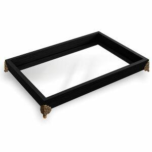 Bandeja Espelhada de Madeira 15x30cm Preto Diagonal Bandeja Espelhada de Madeira 15x30cm Preto Diagonal