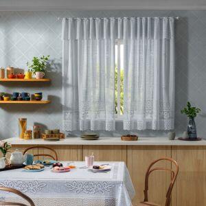 Cortina Valência com Bandô Branca Lisa 20cm 200x120 Interlar Cortina Valência com Bandô Branca Lisa 20cm 200x120 Interlar