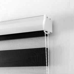 Persiana Double Vision Sunny 1,80L X 2,20A Preta (com bandô branco)