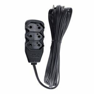 Extensão 5m 3 Tomadas Slim Bipolar Force Line