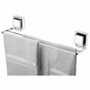 Suporte para Toalha Duplo Com Ventosas 45cm Cromado Future