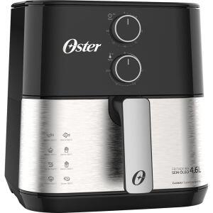 Fritadeira Air Fryer Oster Compact 4,6L Inox/Preto