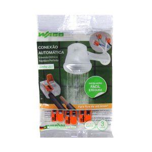 Conector de Emenda Chuveiro 41A 2 Polos Flowpack Wago Conector de Emenda Chuveiro 41A 2 Polos Flowpack Wago